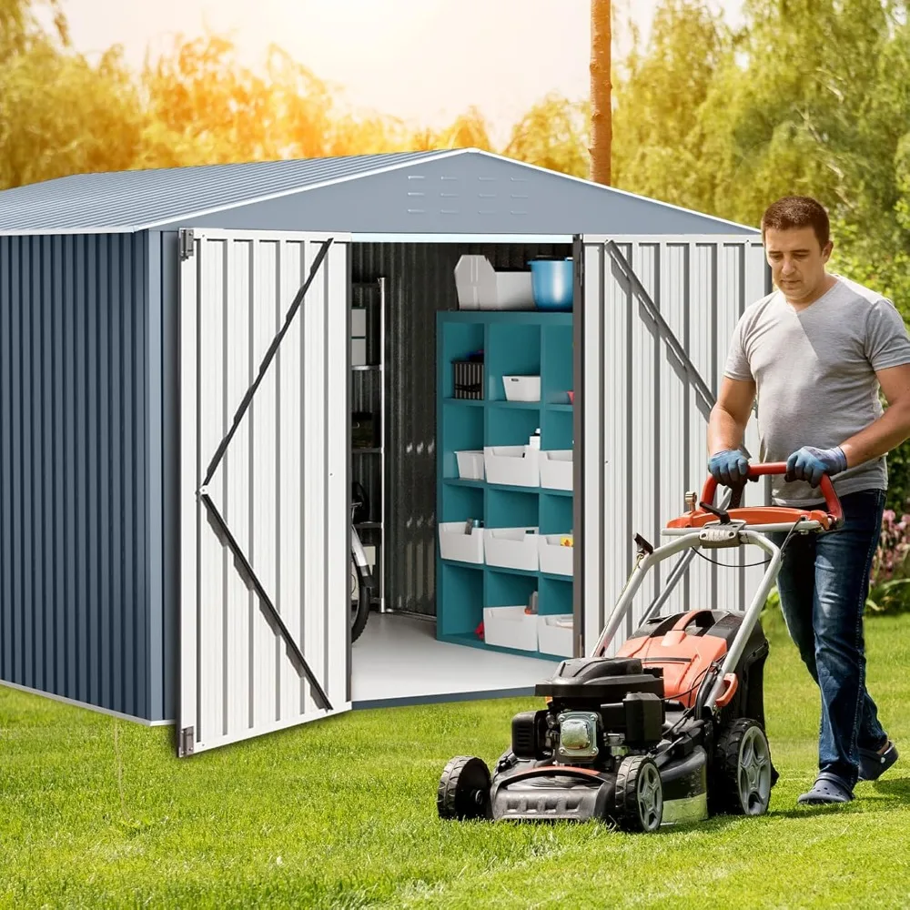 10x10 FT Outdoor Storage Shed with Updated Frame Structure, Lockable Doors and Air Vents, Metal Garden Tool Shed for Garden
10x10 FT Outdoor Storage Shed with Updated Frame Structure, Lockable Doors and Air Vents, Metal Garden Tool Shed for Garden