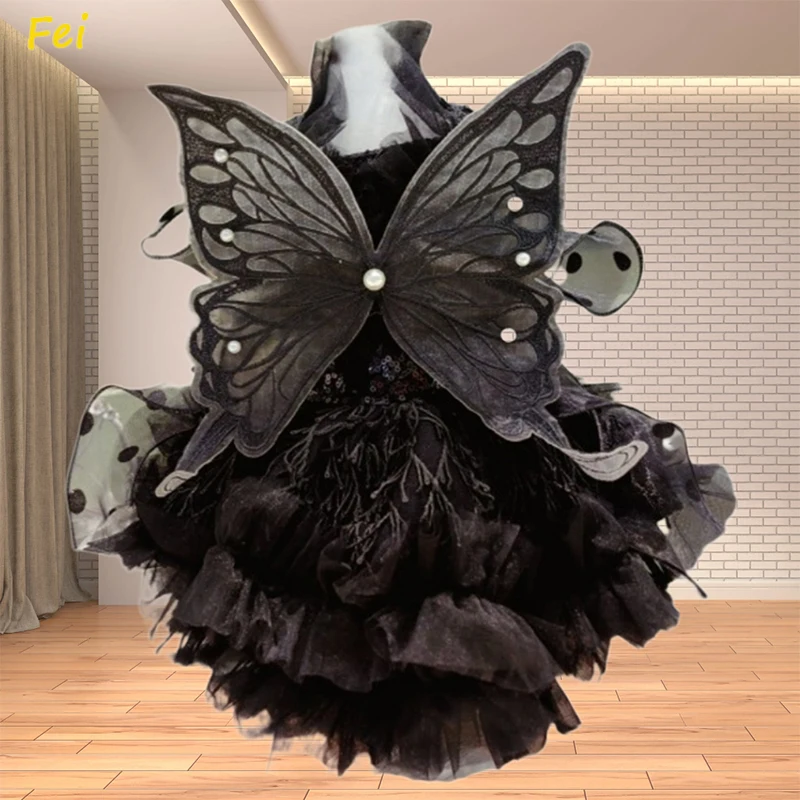 Luxury Purple Lace Dog Dress Fairy - Butterfly Wing Princess Gown for Yorkie Puppy Wedding Party Small Breed Matte Black Skirt
Luxury Purple Lace Dog Dress Fairy - Butterfly Wing Princess Gown for Yorkie Puppy Wedding Party Small Breed Matte Black Skirt