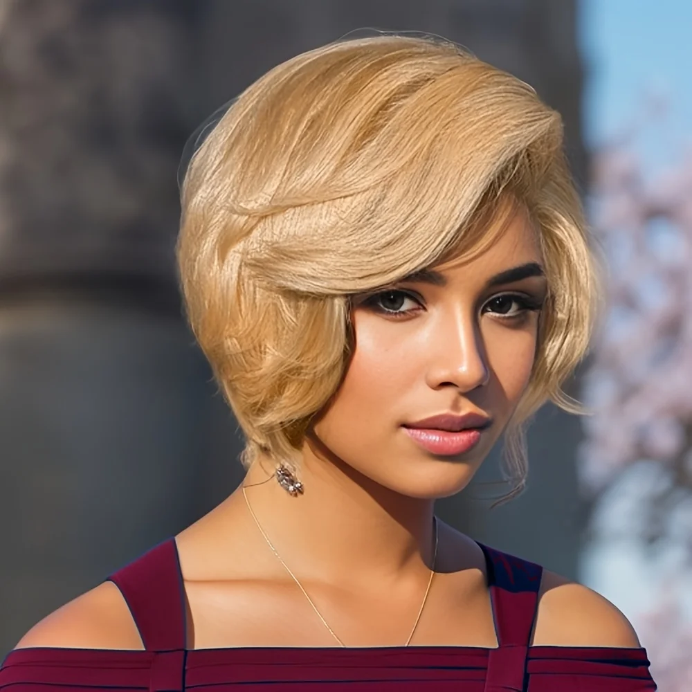 Blonde Short Wave Bob Human Hair Wigs 13x4 Lace Front Wig for 180 Density Wave Human Hair Wig Perfect for Daily Wear Music Festi
Blonde Short Wave Bob Human Hair Wigs 13x4 Lace Front Wig for 180 Density Wave Human Hair Wig Perfect for Daily Wear Music Festi