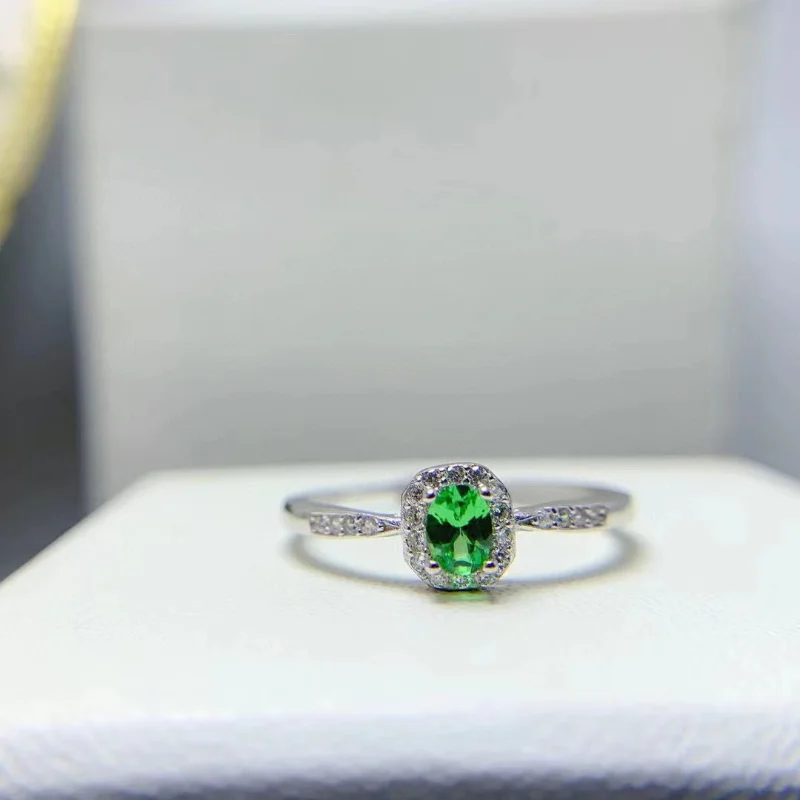Natural Tsavorite Ring for Engagement 4mm*3mm Tsavorite Silver Ring 925 Silver Tsavorite Jewelry
Natural Tsavorite Ring for Engagement 4mm*3mm Tsavorite Silver Ring 925 Silver Tsavorite Jewelry