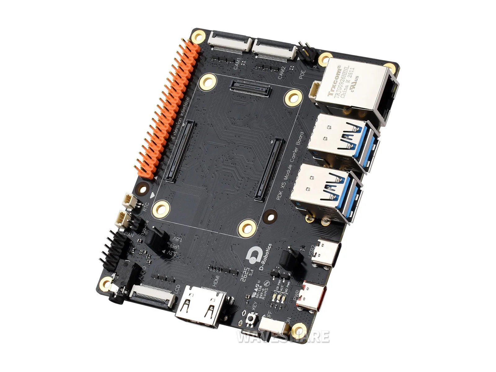 D-Robotics RDK X5 MD Carrier Board For RDK X5 Module, Suitable For All Variants Of RDK X5 MD Module
D-Robotics RDK X5 MD Carrier Board For RDK X5 Module, Suitable For All Variants Of RDK X5 MD Module