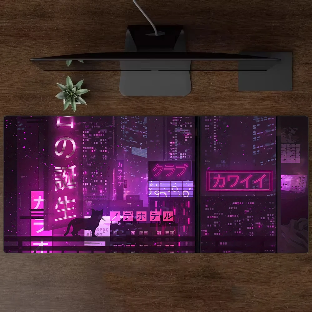 Большой коврик для мыши в стиле кибербо, настольный коврик, нескользящий прочный сшитый край, аксессуары для ПК, игровые коврики mauspad tapis souris