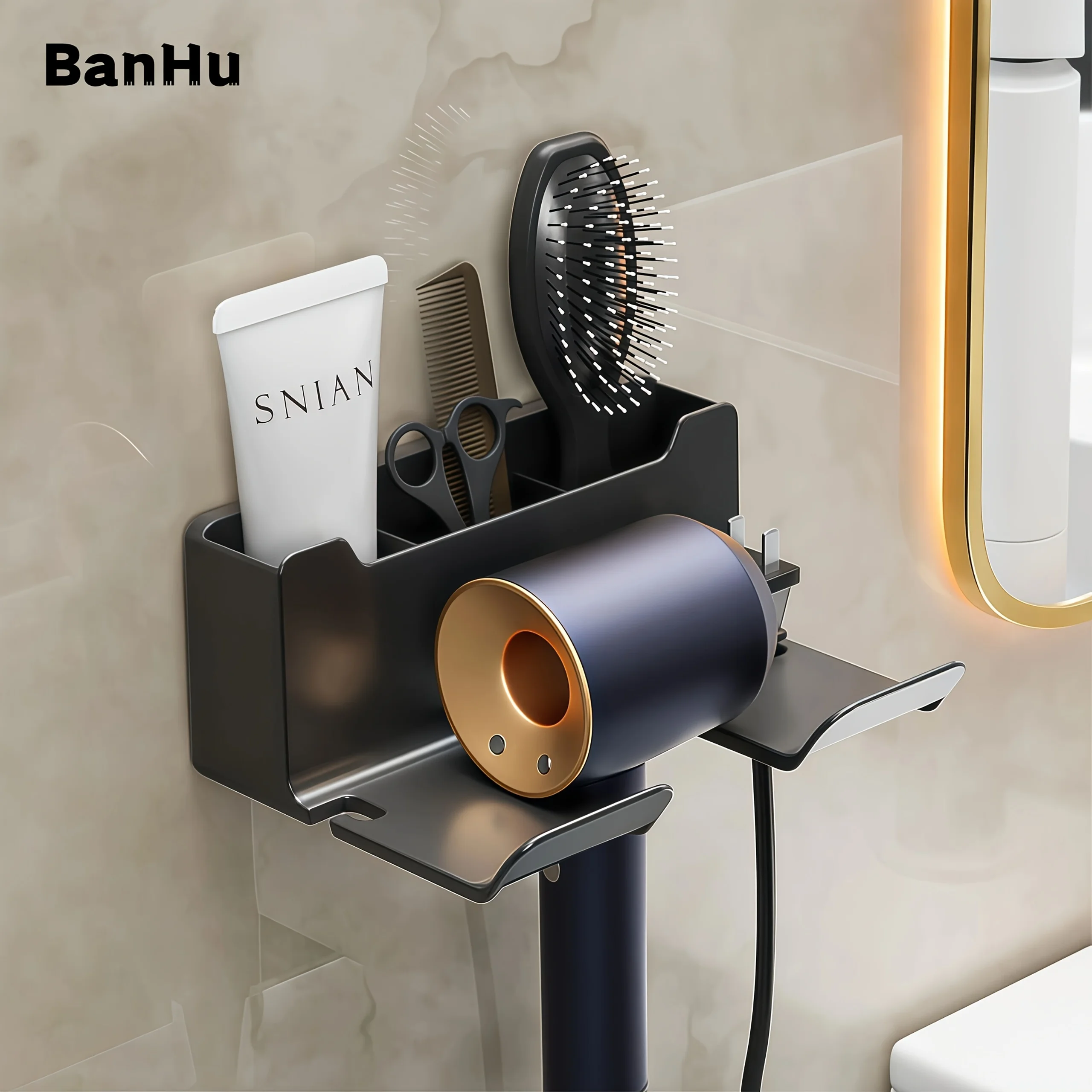 Wall Mounted Hair Dryer Holder with Cable Organizer - Heavy-Duty Adhesive BathroomStorage for Hair Tools,Salon,Travel 50+ Brands
Wall Mounted Hair Dryer Holder with Cable Organizer - Heavy-Duty Adhesive BathroomStorage for Hair Tools,Salon,Travel 50+ Brands