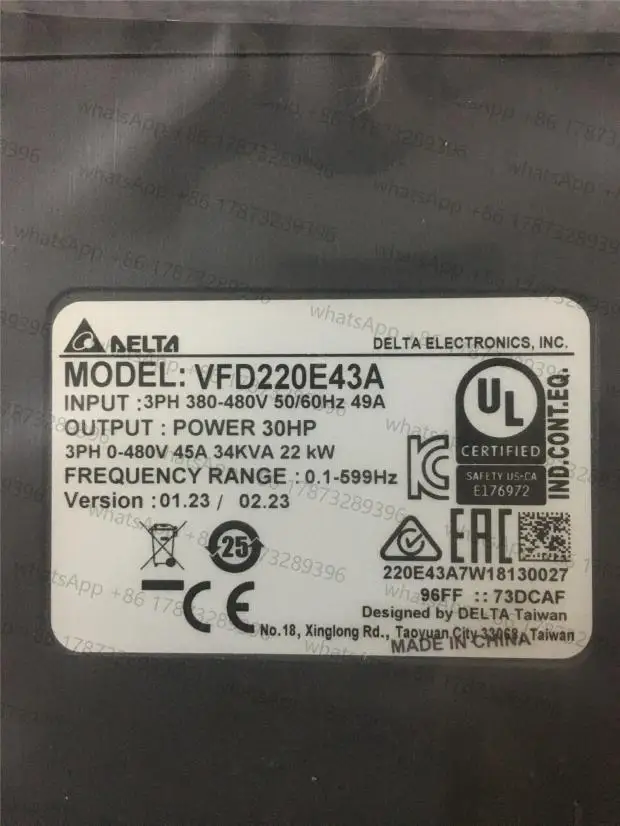 New original Delta inverter VFD-E VFD220E43A 22KW 380V460V
New original Delta inverter VFD-E VFD220E43A 22KW 380V460V