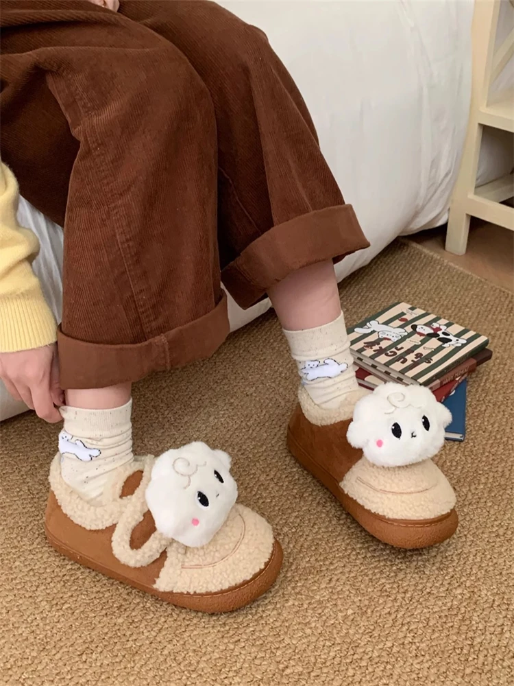 Cute Lamb Fur Cotton Shoes Bean Bean Casual Women's Shoes Magic Tape Winter Color Block Loafers Korean Style round Toe Flat Heel
Cute Lamb Fur Cotton Shoes Bean Bean Casual Women's Shoes Magic Tape Winter Color Block Loafers Korean Style round Toe Flat Heel