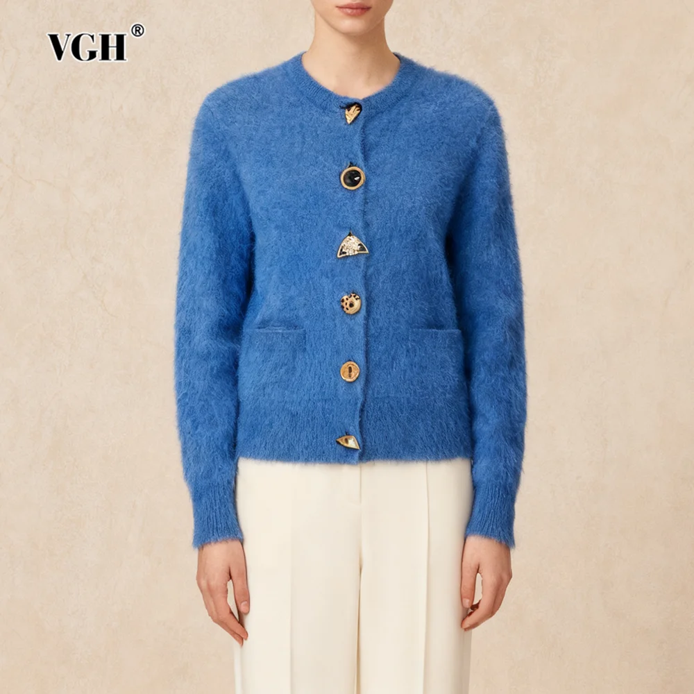 VGH повседневные однотонные свитера во французском стиле для женщин с круглым вырезом и длинными рукавами на пуговицах, осенний шикарный свитер, женская мода, новинка
VGH повседневные однотонные свитера во французском стиле для женщин с круглым вырезом и длинными рукавами на пуговицах, осенний шикарный свитер, женская мода, новинка