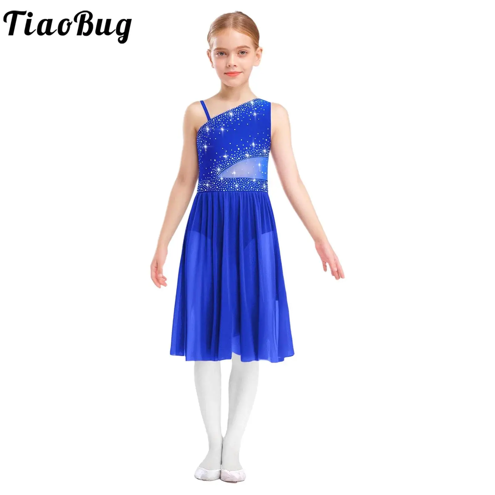 Girls Lyrical Dance Figure Skating Costume Ballet Dress Shiny Rhinestones One Shoulder Sleeveless Leotards Mesh Skirted Dress
Girls Lyrical Dance Figure Skating Costume Ballet Dress Shiny Rhinestones One Shoulder Sleeveless Leotards Mesh Skirted Dress