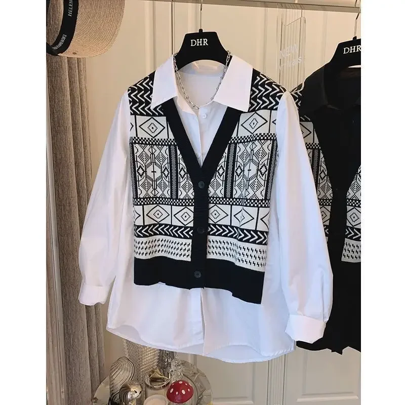 Loose and versatile temperament fake two-piece shirt jacket women's early autumn new plus size fashion design casual coat
Loose and versatile temperament fake two-piece shirt jacket women's early autumn new plus size fashion design casual coat