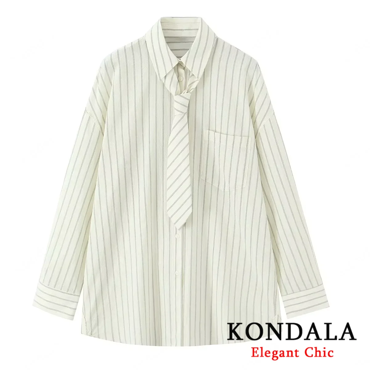 KONDALA женские элегантные повседневные полосатые рубашки с галстуком с лацканами, рубашки на пуговицах, весна-осень 2021, модная универсальная рубашка для поездок на работу
KONDALA женские элегантные повседневные полосатые рубашки с галстуком с лацканами, рубашки на пуговицах, весна-осень 2021, модная универсальная рубашка для поездок на работу
