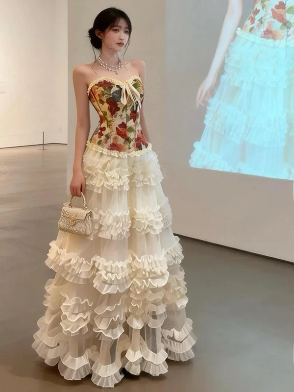 Elegant High Waist Puffy Skirt Long Skirts with Lace And Tulle Cake Style Women's Spring Autumn New Style Slimming Skirt
Elegant High Waist Puffy Skirt Long Skirts with Lace And Tulle Cake Style Women's Spring Autumn New Style Slimming Skirt