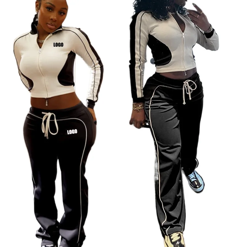 Custom LOGO women's spring and autumn new personality temperament casual sports style color matching tight zipper slim pants set
Custom LOGO women's spring and autumn new personality temperament casual sports style color matching tight zipper slim pants set
