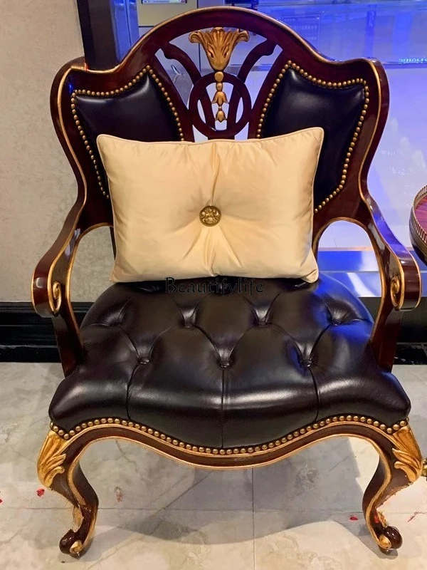 English armchair solid wood villa mansion book chair single sofa
English armchair solid wood villa mansion book chair single sofa