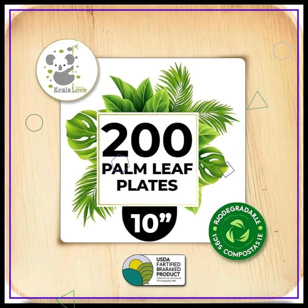 Eco-Friendly Bamboo Disposable Plates 10 Inch Square 200 Pack Sturdy Party Supplies Compostable Alternative
Eco-Friendly Bamboo Disposable Plates 10 Inch Square 200 Pack Sturdy Party Supplies Compostable Alternative