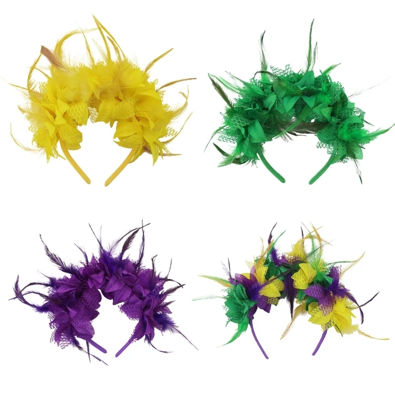 X5XA Eye-catching Headbands Fat Tuesday Headwear for Girls Masquerades Hair Accessories Fat Tuesday Flapper Headbands
X5XA Eye-catching Headbands Fat Tuesday Headwear for Girls Masquerades Hair Accessories Fat Tuesday Flapper Headbands
