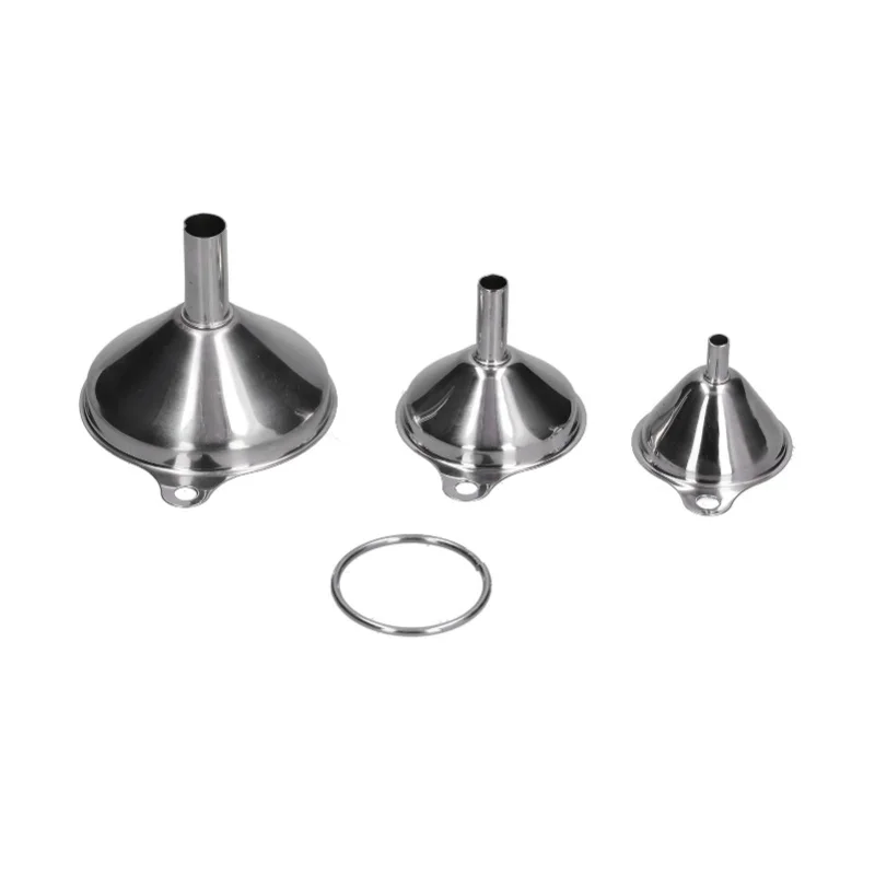 3Pcs Stainless Steel Funnel Filling Bottles Funnel Oil Leaking Separatory Funnel Integrated Liquid Dispenser With Circle
3Pcs Stainless Steel Funnel Filling Bottles Funnel Oil Leaking Separatory Funnel Integrated Liquid Dispenser With Circle