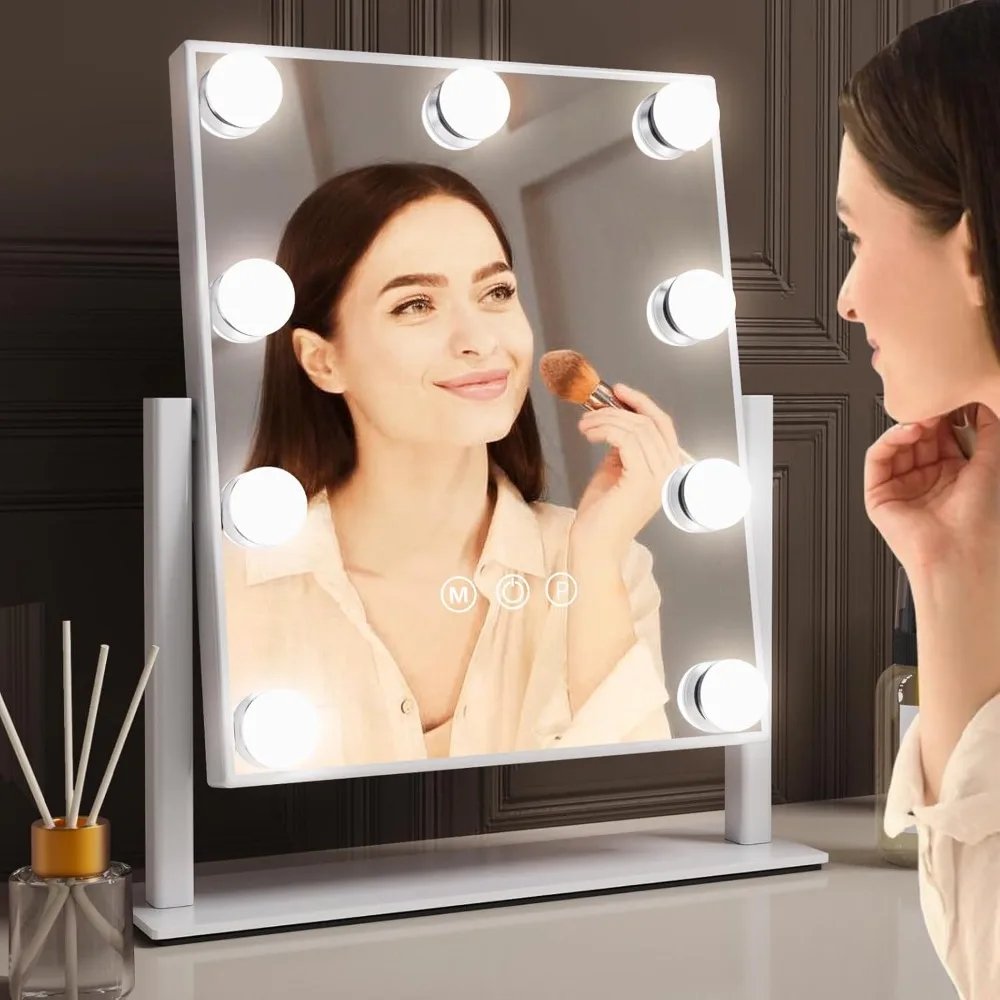 Hollywood Makeup Mirror with Light - 9 LED Bulbs, Touch Controls, 3 Colors of Lights, 360° Rotation
Hollywood Makeup Mirror with Light - 9 LED Bulbs, Touch Controls, 3 Colors of Lights, 360° Rotation