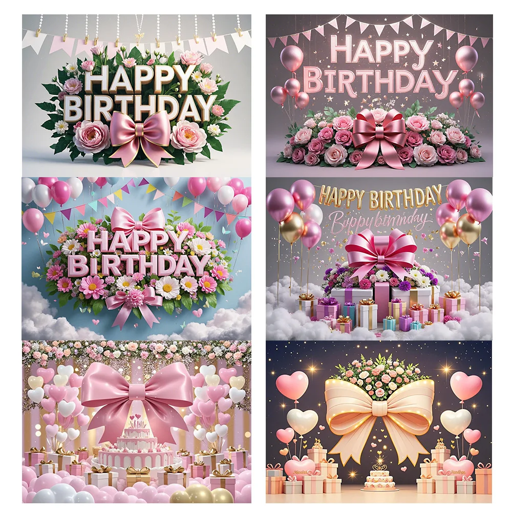 Pink Bow theme Happy Birthday background artificial flower Minimalist style Photo decoration props photography backdrop
Pink Bow theme Happy Birthday background artificial flower Minimalist style Photo decoration props photography backdrop
