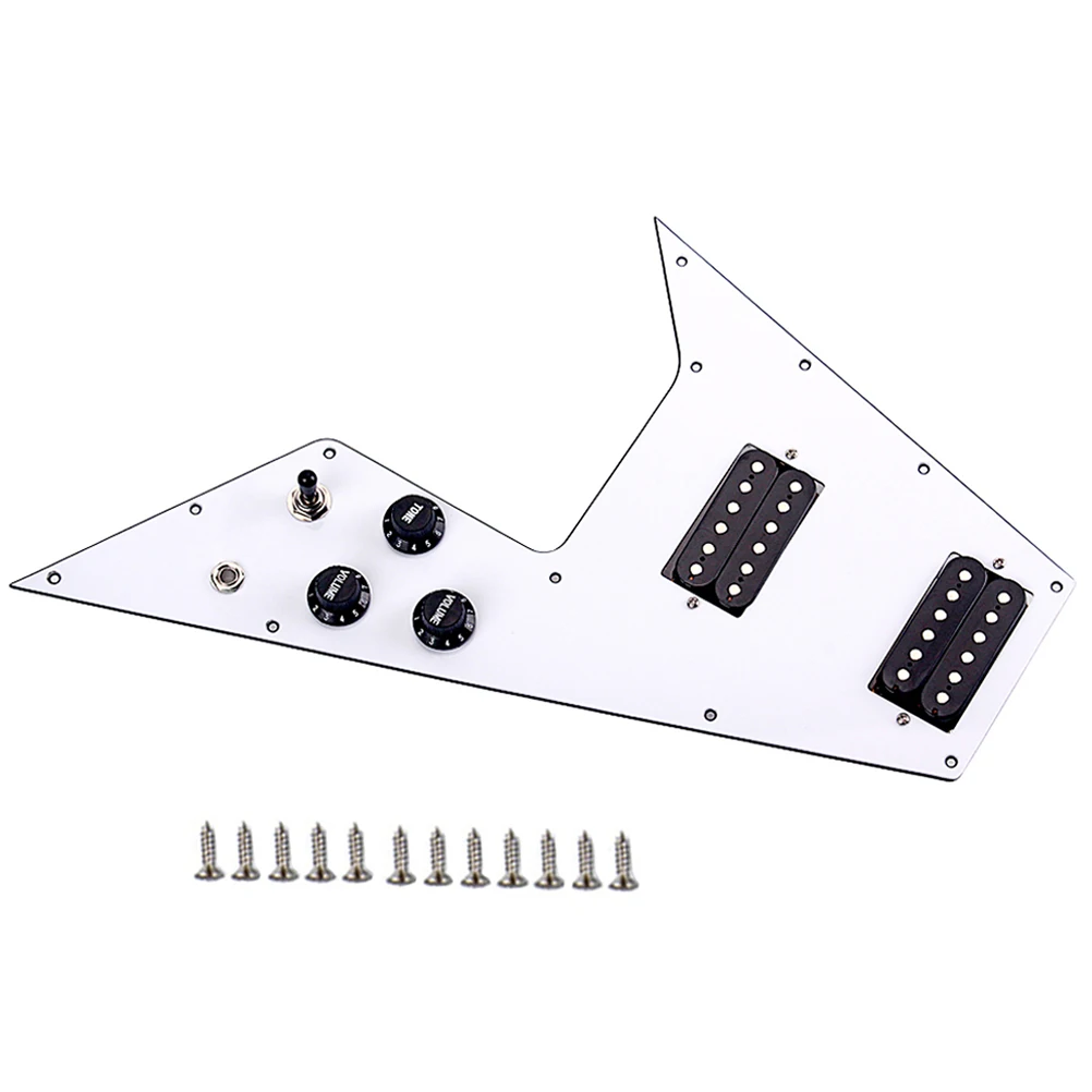 1Set 3 Ply Electric Guitar Pickguard Scratch Plate with Pre-Wired Humbuckers Anti-Scratch Protection for Style Guitar Parts
1Set 3 Ply Electric Guitar Pickguard Scratch Plate with Pre-Wired Humbuckers Anti-Scratch Protection for Style Guitar Parts