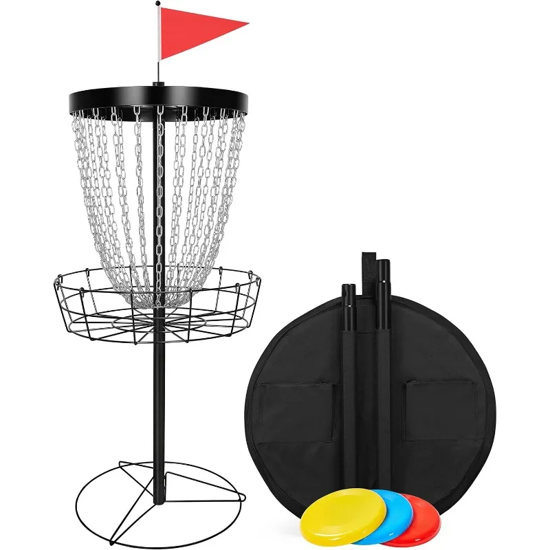 Topeakmart Portable 24 Chain Disc Golf Basket with 3pcs Discs Flying Disc Golf Practice Target Accessories Steel
Topeakmart Portable 24 Chain Disc Golf Basket with 3pcs Discs Flying Disc Golf Practice Target Accessories Steel