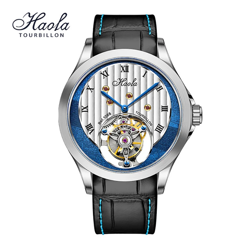 Haofa Manual Tourbillon Movement Watch Men Flying Mechanical Sapphire Skeleton Mens Watch Luxury Waterproof zegarek męski 1088
Haofa Manual Tourbillon Movement Watch Men Flying Mechanical Sapphire Skeleton Mens Watch Luxury Waterproof zegarek męski 1088