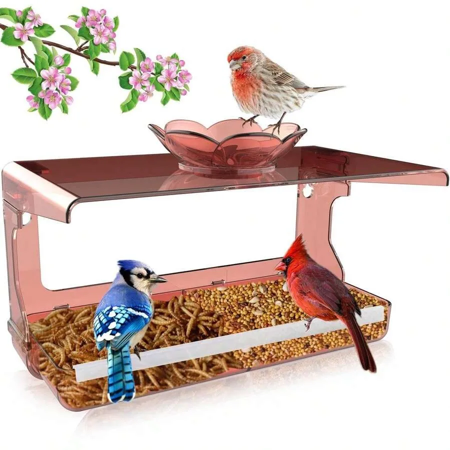 【New Arrival】Window Mount Acrylic Bird Feeder with Flower Tray for Wild Birds Outdoor Viewing
【New Arrival】Window Mount Acrylic Bird Feeder with Flower Tray for Wild Birds Outdoor Viewing