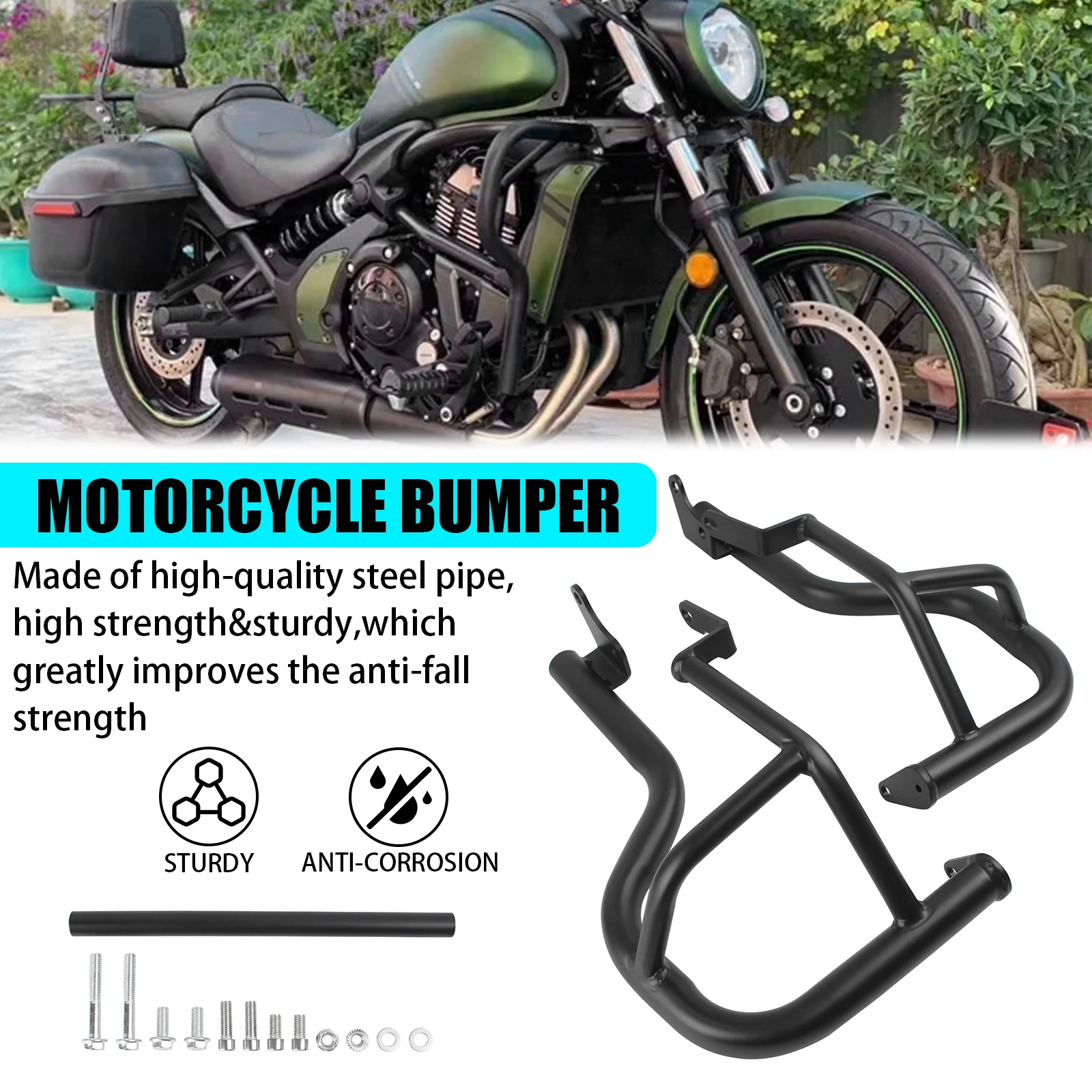 For Kawasaki VN650 Vulcan S 650 EN650 Crash Bars Engine Bumper Guard Stunt Cage Protector for Highway 2015-2023 Motorcycle
For Kawasaki VN650 Vulcan S 650 EN650 Crash Bars Engine Bumper Guard Stunt Cage Protector for Highway 2015-2023 Motorcycle