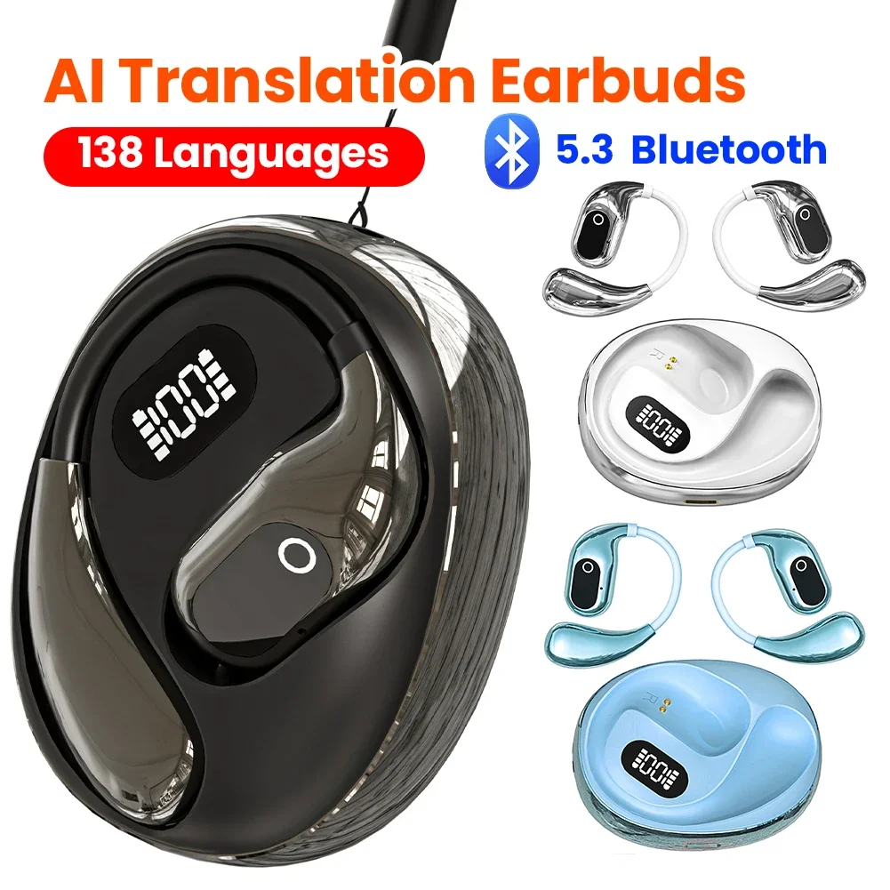 AI Real Time AI Translator Earbuds 138 Languages Bluetooth-Compatible 5.3 Two-Way Voice Translator Waterproof Translator Headset
AI Real Time AI Translator Earbuds 138 Languages Bluetooth-Compatible 5.3 Two-Way Voice Translator Waterproof Translator Headset