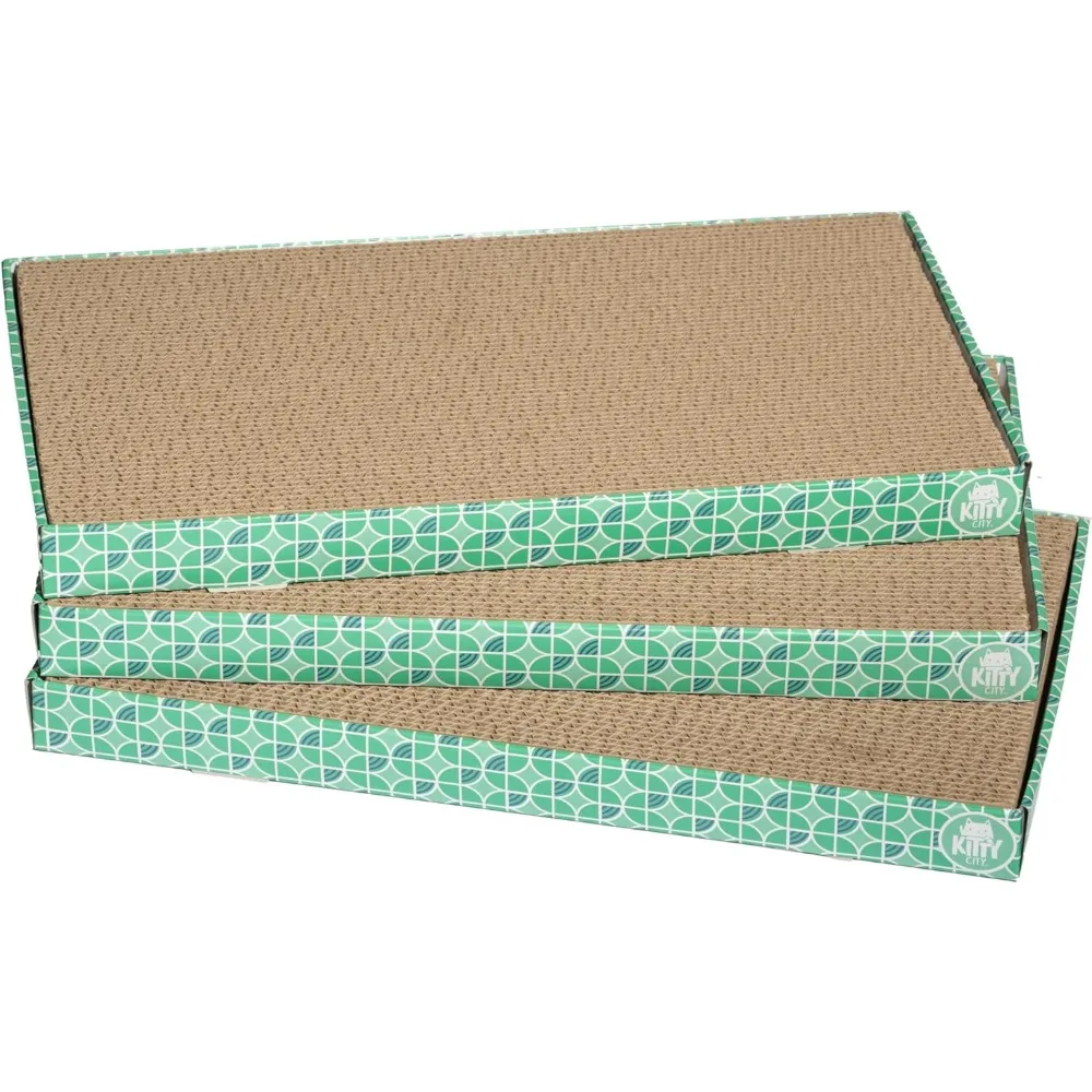 Extra Wide Corrugated Cat Scratchers Set of Three with Door Clips and Furniture Guards
Extra Wide Corrugated Cat Scratchers Set of Three with Door Clips and Furniture Guards