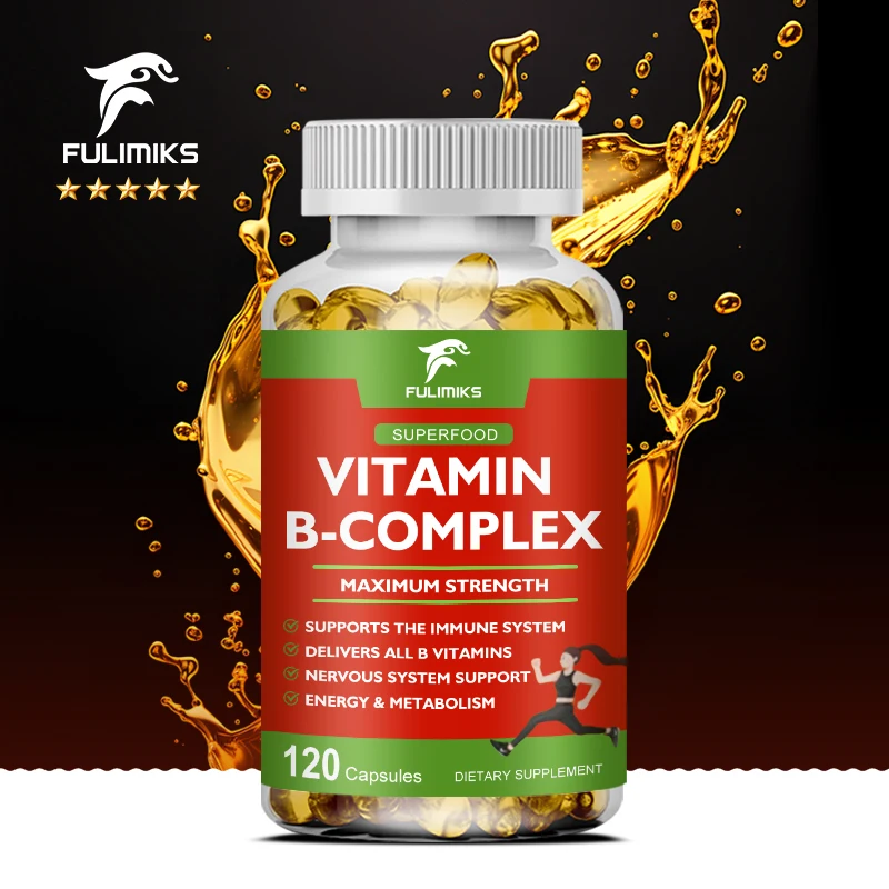 Vitamin B Complex Capsule, Folic Acid & Biotin Reduce Stress & Supports Better Moods ,Assists Nervous System Health & Energy
Vitamin B Complex Capsule, Folic Acid & Biotin Reduce Stress & Supports Better Moods ,Assists Nervous System Health & Energy