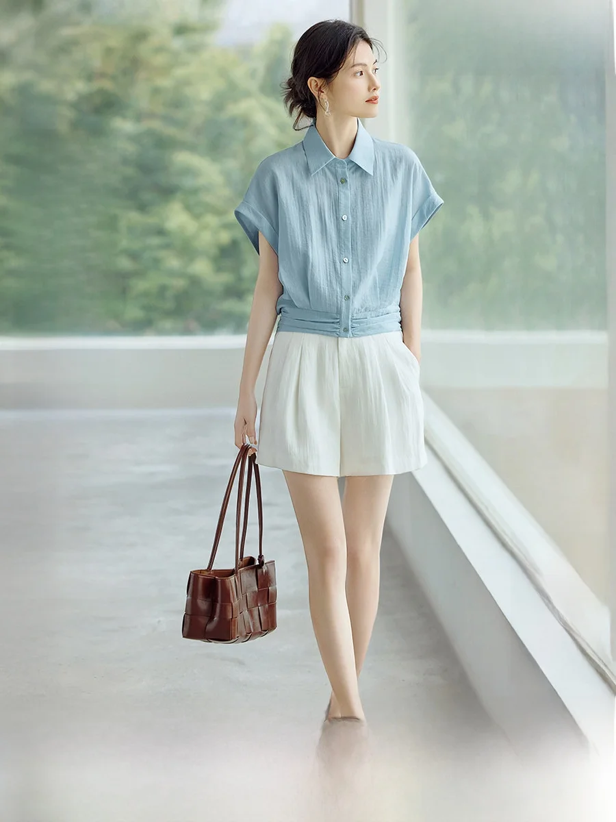 Blue Linen Shirt Women's Commute Slim Fit Shirt Office Wear Summer 2026 XWI Elegant Lady Style Regular Sleeve Short Collar
Blue Linen Shirt Women's Commute Slim Fit Shirt Office Wear Summer 2026 XWI Elegant Lady Style Regular Sleeve Short Collar