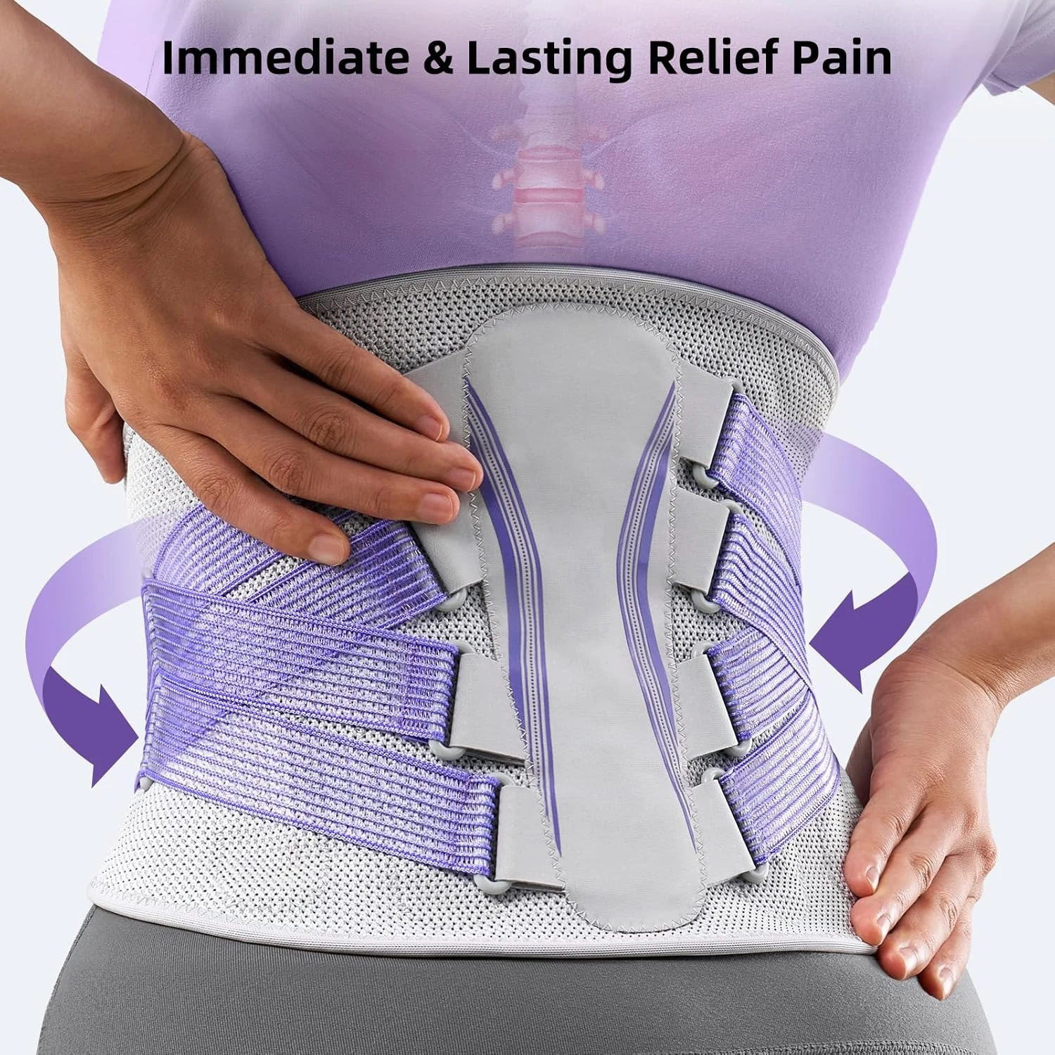 Back Brace for Lower Back Pain,Adjustable Knitted Belt,Breathable Mesh Design with Lumbar Pad For Herniated Disc,Sciatica
Back Brace for Lower Back Pain,Adjustable Knitted Belt,Breathable Mesh Design with Lumbar Pad For Herniated Disc,Sciatica