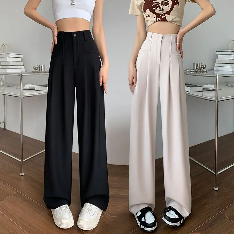 Summer white high-end suit pants women's new high waisted narrow version commuting versatile hanging straight leg pants
Summer white high-end suit pants women's new high waisted narrow version commuting versatile hanging straight leg pants