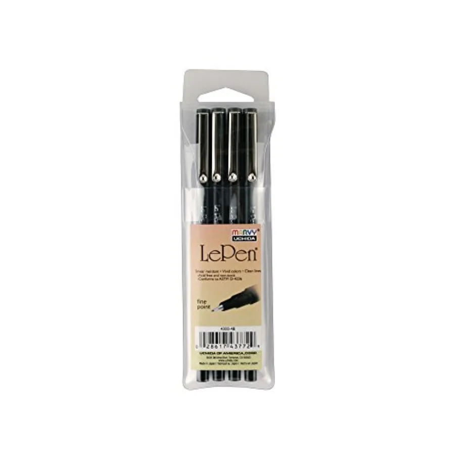 Uchida Of America 4300-4B 4-Piece 0.3 Point Size Le Pen Drawing Pen Set, Black
Uchida Of America 4300-4B 4-Piece 0.3 Point Size Le Pen Drawing Pen Set, Black