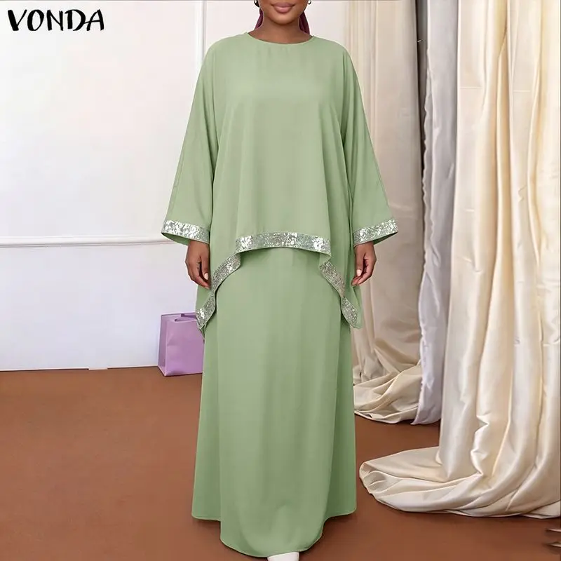 Plus Size VONDA Elegant Dresses Sets Women Irregular Tops Elastic Waist Loose Skirts Two-piece Outfits 2026 Matching Sets
Plus Size VONDA Elegant Dresses Sets Women Irregular Tops Elastic Waist Loose Skirts Two-piece Outfits 2026 Matching Sets