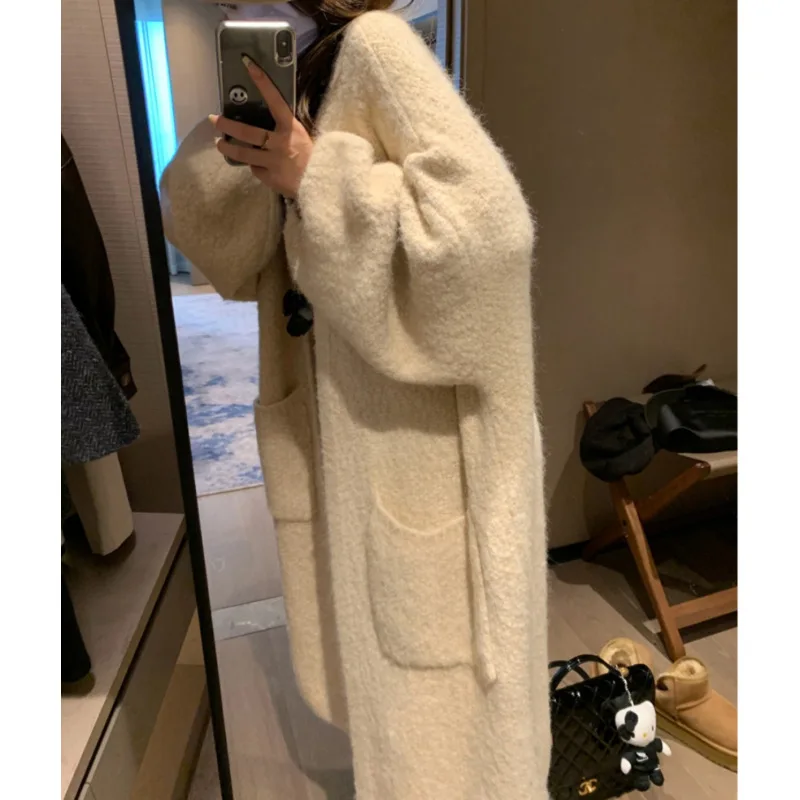 Длинный кардиган с рукавами-фонариками, женский осенне-зимний 2022, новый свободный толстый универсальный вязаный свитер, куртка, топ
Длинный кардиган с рукавами-фонариками, женский осенне-зимний 2022, новый свободный толстый универсальный вязаный свитер, куртка, топ