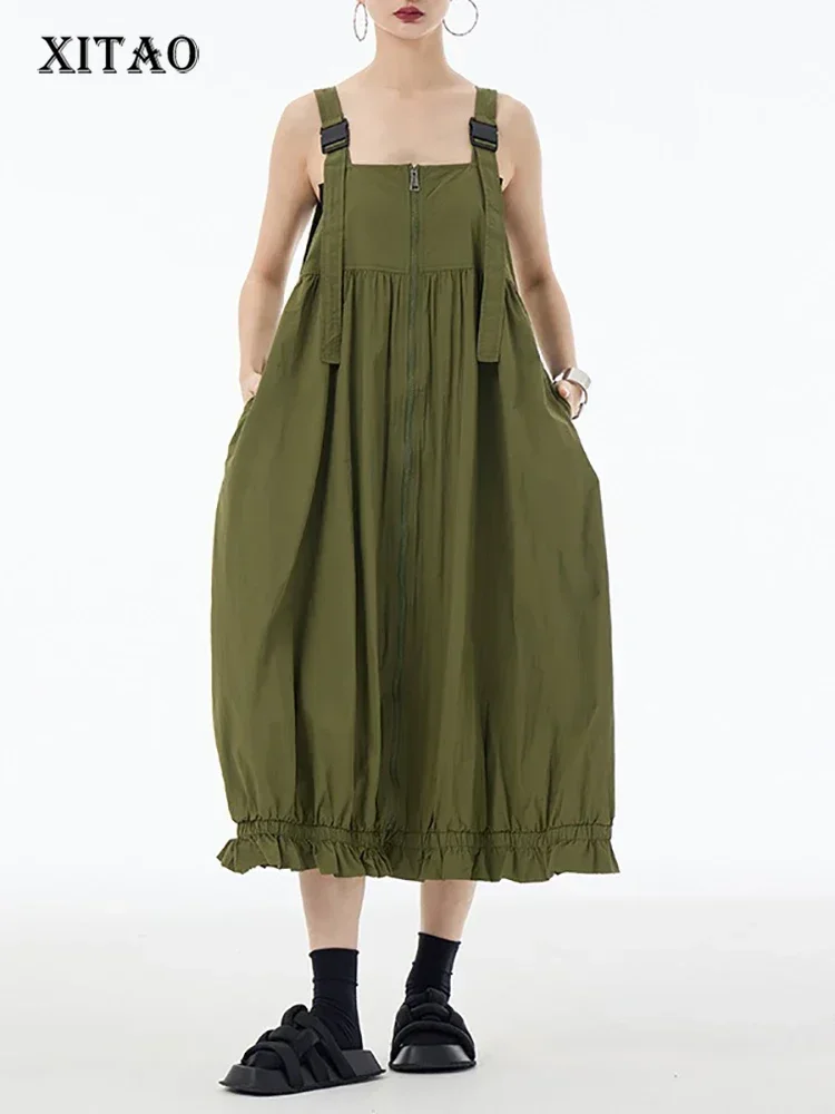 XITAO Spaghetti Strap Square Collar Dresses Zipper Patchwork Pullover Solid Color Sleeveless Loose Dress 2025 Summer New ZY8837
XITAO Spaghetti Strap Square Collar Dresses Zipper Patchwork Pullover Solid Color Sleeveless Loose Dress 2025 Summer New ZY8837