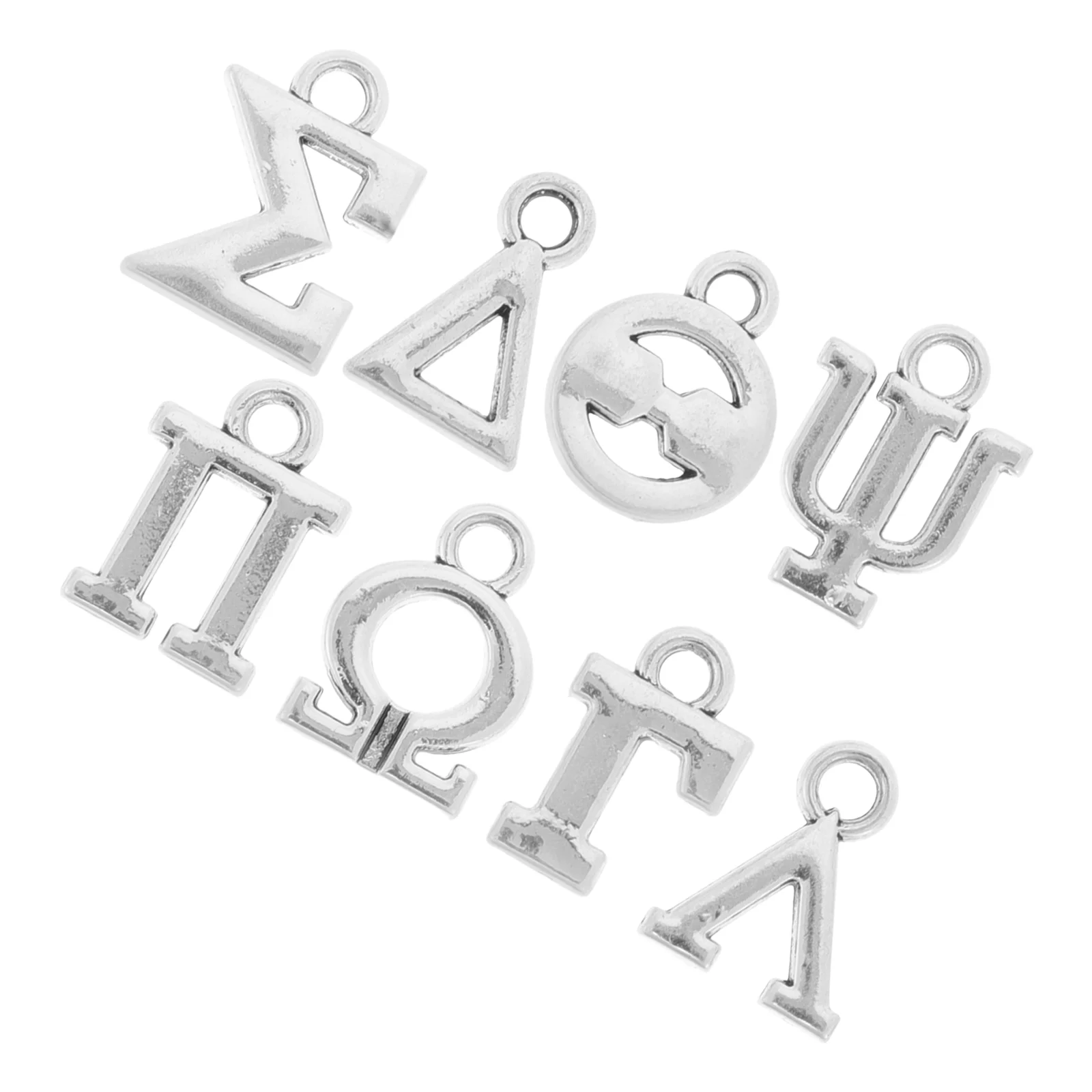 8 Pcs Greek Letter Jewelry Beads Silver Alphabet Letters Accessories for Bracelets Crafts Making Charms Pendant
8 Pcs Greek Letter Jewelry Beads Silver Alphabet Letters Accessories for Bracelets Crafts Making Charms Pendant
