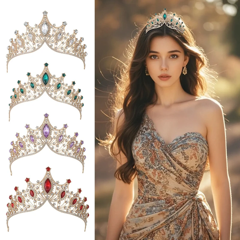 Luxury Rhinestone Bridal Tiara, Vintage Princess Crown Wedding Headpiece for Bride Prom Pageant Birthday Elegant Hair Accessory
Luxury Rhinestone Bridal Tiara, Vintage Princess Crown Wedding Headpiece for Bride Prom Pageant Birthday Elegant Hair Accessory