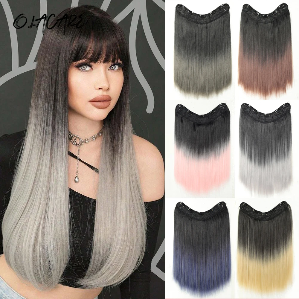 Синтетическая прямая прическа OLACARE, накладные волосы на 5 заколках, черные, коричневые, серые, омбре, натуральные искусственные волосы для женщин
Синтетическая прямая прическа OLACARE, накладные волосы на 5 заколках, черные, коричневые, серые, омбре, натуральные искусственные волосы для женщин