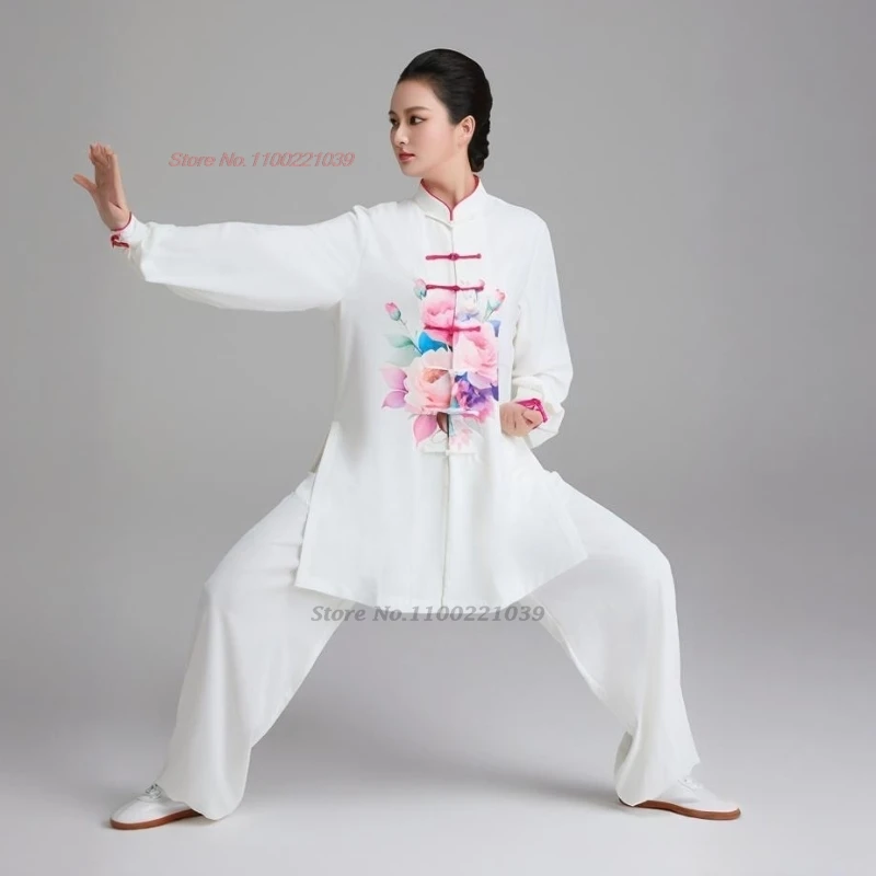 2025 chinese vintage martial art uniform tai chi clothes national flower print wushu training exercise kungfu tops+pants set
2025 chinese vintage martial art uniform tai chi clothes national flower print wushu training exercise kungfu tops+pants set
