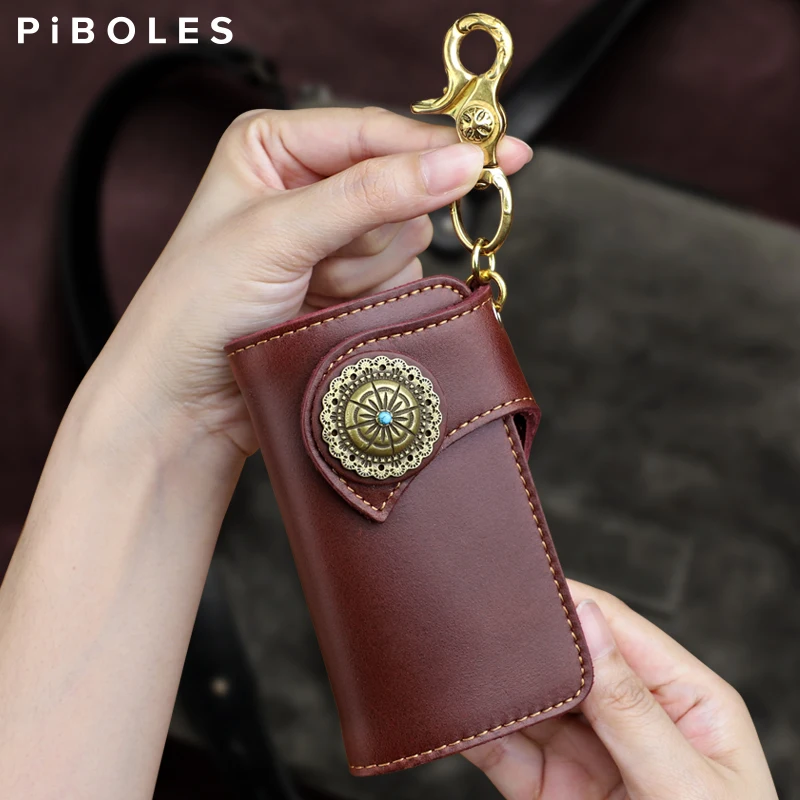 The First Layer Leather Key Wallet Retro Genuine Leather Housekeeper Keys Organizer Bag Multifunction Keys Case With Button
The First Layer Leather Key Wallet Retro Genuine Leather Housekeeper Keys Organizer Bag Multifunction Keys Case With Button
