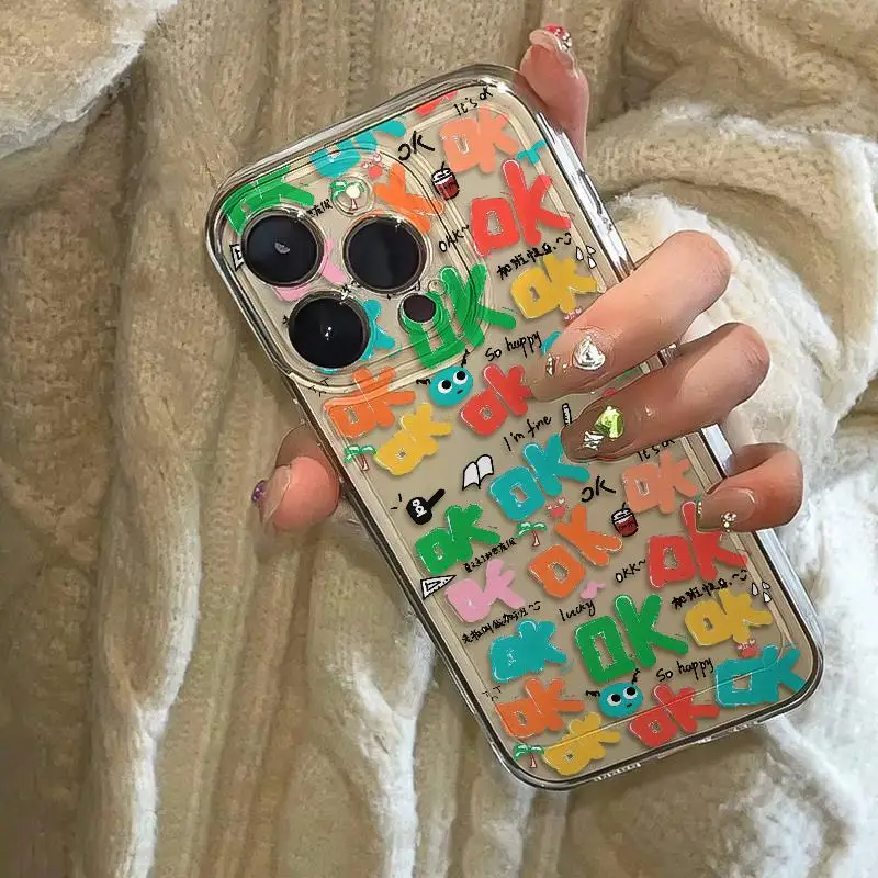 Full Screen Color OK Phone Cases for iPhone 15 16 ProMax 11 12 13 14 Pro 7 8 16 Plus Mini XR XSmax Soft Clear Shockproof Cover
Full Screen Color OK Phone Cases for iPhone 15 16 ProMax 11 12 13 14 Pro 7 8 16 Plus Mini XR XSmax Soft Clear Shockproof Cover