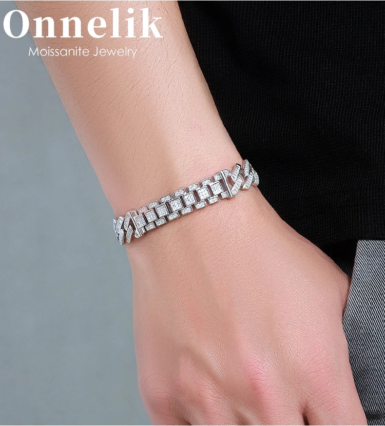Onnelik All Moissanite Trapezoidal Prism Bracelets for Men 925 Sterling Silver Man Cuban Bracelets Hip-Hop Bling Fashion Jewelry
Onnelik All Moissanite Trapezoidal Prism Bracelets for Men 925 Sterling Silver Man Cuban Bracelets Hip-Hop Bling Fashion Jewelry