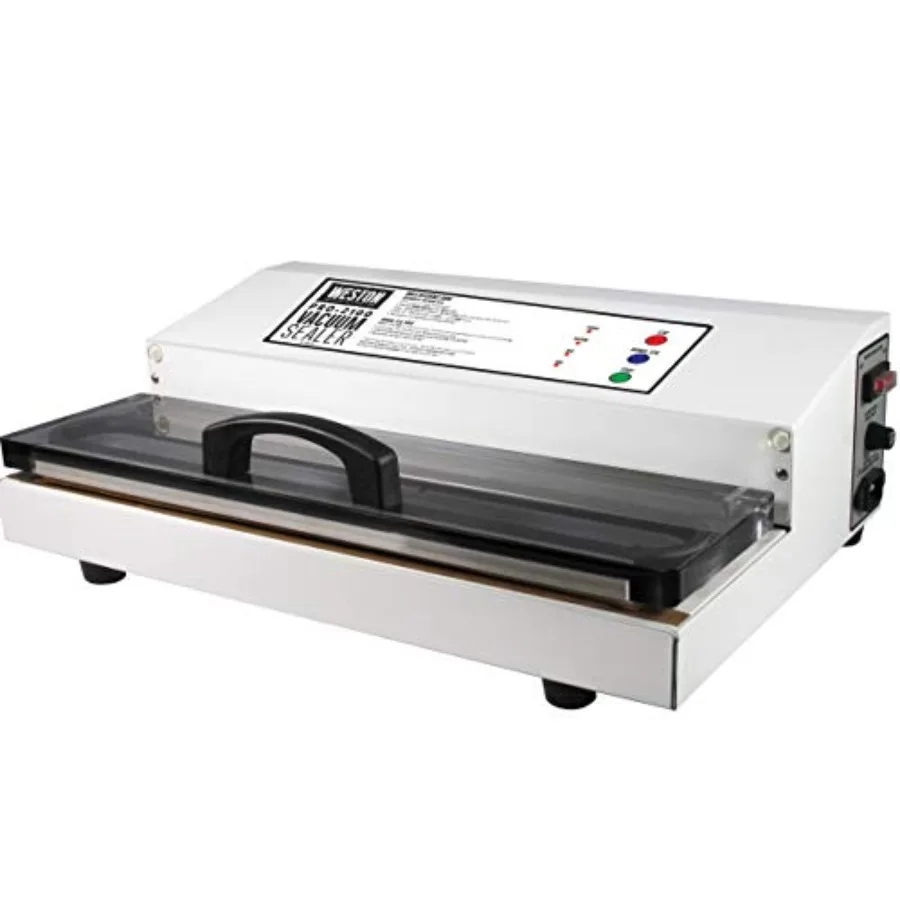 Vacuum sealer for food preservation and sous vide white ABS plastic 935W power extra-wide 5mm sealing bar seals bags up to 15 i
Vacuum sealer for food preservation and sous vide white ABS plastic 935W power extra-wide 5mm sealing bar seals bags up to 15 i