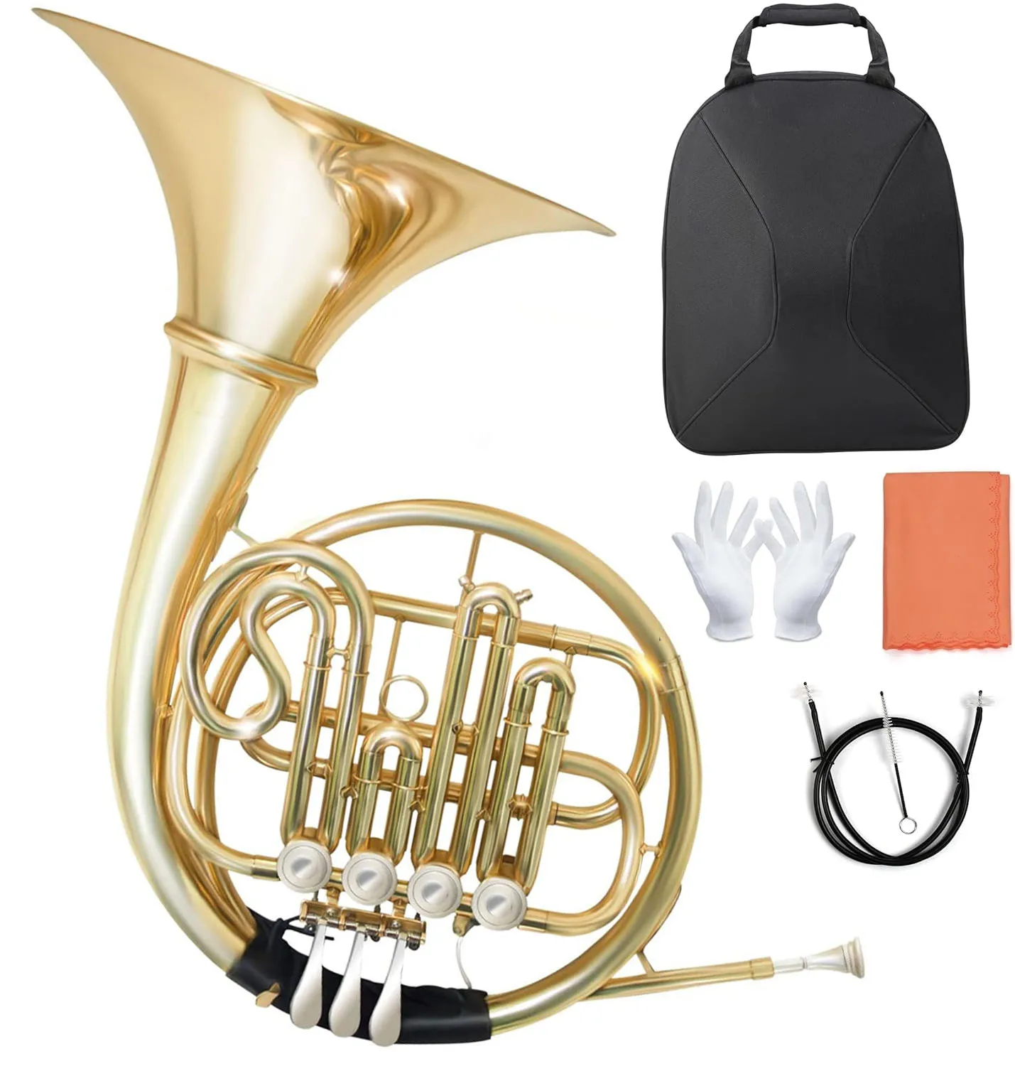 SLADE B Flat 3/4 Key Single Row French Horn Brass Lacquered Gold Craftsmanship French Horn for Beginners Exams Performances
SLADE B Flat 3/4 Key Single Row French Horn Brass Lacquered Gold Craftsmanship French Horn for Beginners Exams Performances