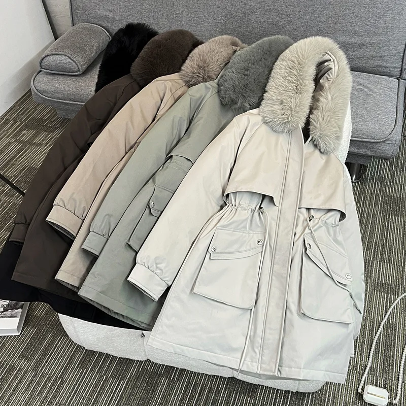 Big Fur Hooded Winter Cotton Padded Jacket Drawstring Coat Women Warm Parkas Thick Clothes Female Short Casual Outerwear
Big Fur Hooded Winter Cotton Padded Jacket Drawstring Coat Women Warm Parkas Thick Clothes Female Short Casual Outerwear