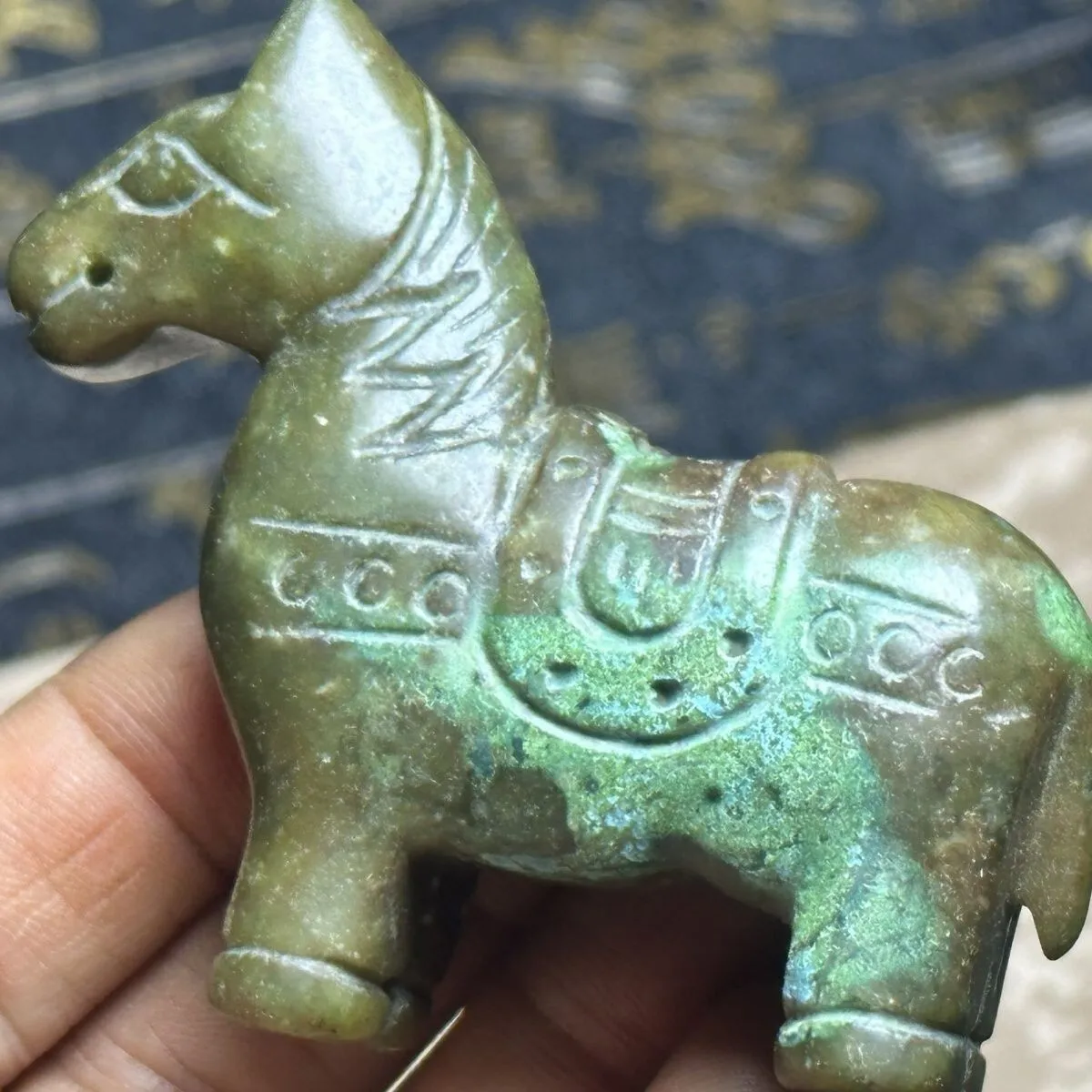 Rare China Natural Old Jade Collection War Horse Carving Lucky Ornament Statue
Rare China Natural Old Jade Collection War Horse Carving Lucky Ornament Statue