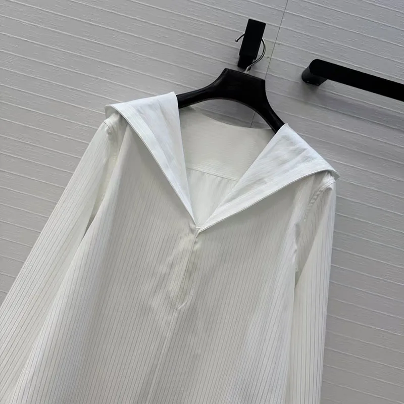 omen Striped Sailor Collar Blouse Half Placket V Neck Loose Short Length Long Sleeve Casual Shirt
omen Striped Sailor Collar Blouse Half Placket V Neck Loose Short Length Long Sleeve Casual Shirt
