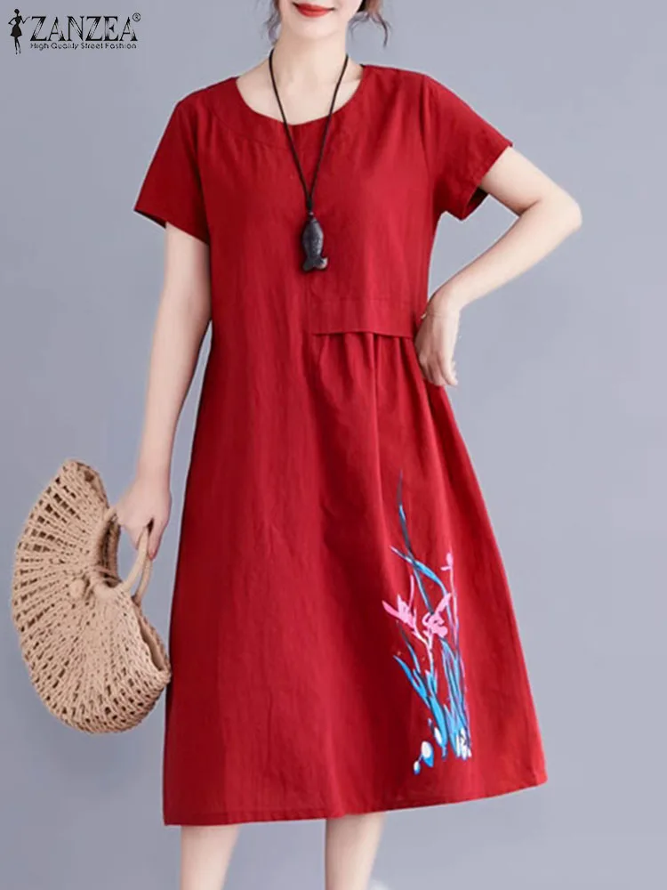 ZANZEA Summer Vintage Short Sleeve Floral Printed Knee-length Dress Women Fashion Sundress Robe Femme Casual Loose Party Vestido
ZANZEA Summer Vintage Short Sleeve Floral Printed Knee-length Dress Women Fashion Sundress Robe Femme Casual Loose Party Vestido