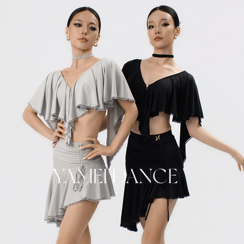 20266 Latin Dance Costumes Women Ruffled Tops Drawstring Skirt With Diamond Rumba Chacha Performance Practice Clothes DNV27322
20266 Latin Dance Costumes Women Ruffled Tops Drawstring Skirt With Diamond Rumba Chacha Performance Practice Clothes DNV27322